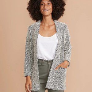 Marine Layer Birdseye Cardigan in Black/White Size XL